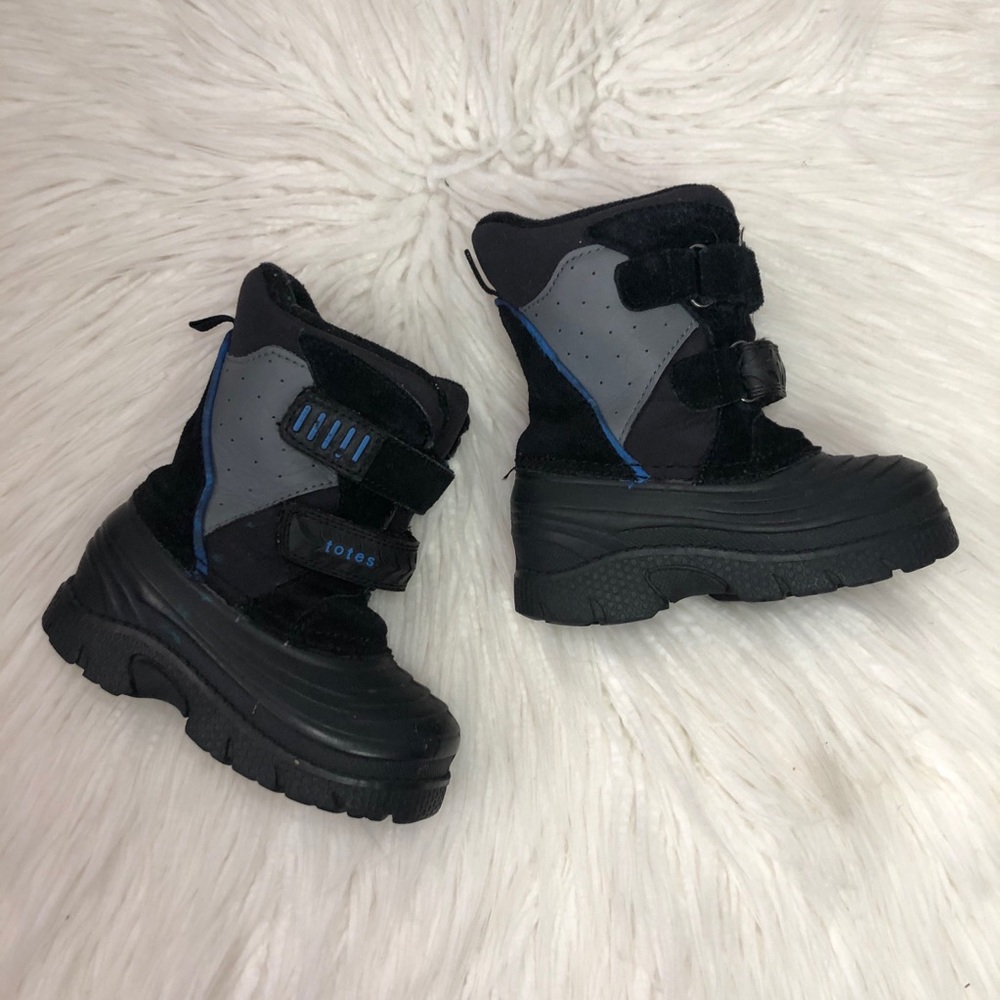 Totes • Black, Grey and Blue, Toddler Snow Boots